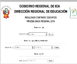 Resultados Contrato Docente DRE ICA 2013
