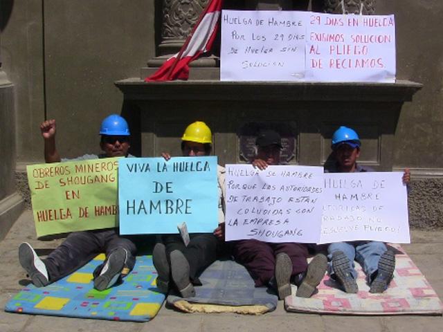 Obreros Shougang Hierro Perú levantan huelga de hambre