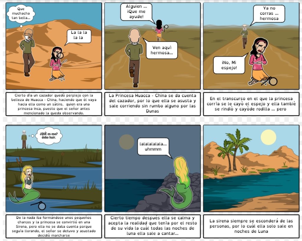 Historieta de la legend of huacachina version comic.